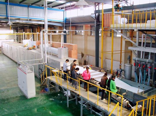 AGM Battery Separator Rockwool Sandwich Panel Production Line , durable continuous sandwich panel line